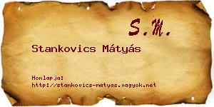 Stankovics Mátyás névjegykártya