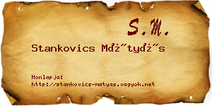 Stankovics Mátyás névjegykártya